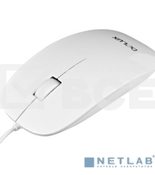 Мышь DELUX DLM-111 оптическая 3D mini, USB (2 кнопок+скролл) белая