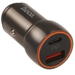 Автомобильное зарядное устройство Hoco Z46, 18Вт, USB, металлический серый, коробка, фото6