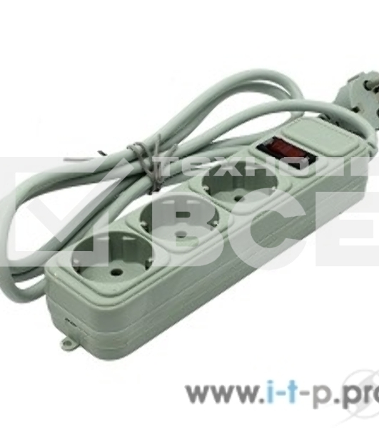 Сетевой фильтр ExeGate EX221177RUS SP-3-1.8G (3 розетки, 1.8м, евровилка, серый)