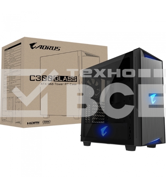 Компьютерный корпус GIGABYTE AORUS C300 GLASS MidiTower без Б/П ATX MicroATX MiniITX Цвет черный GB-AC300G