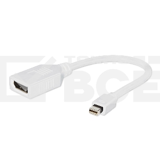 Переходник Gembird Переходник miniDisplayPort - DisplayPort,  20M/20F, длина 16см, белый (A-mDPM-DPF-001-W)