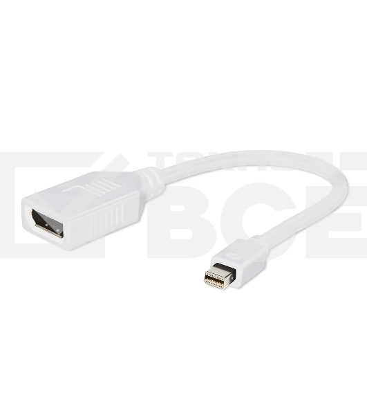 Переходник Gembird Переходник miniDisplayPort - DisplayPort,  20M/20F, длина 16см, белый (A-mDPM-DPF-001-W)