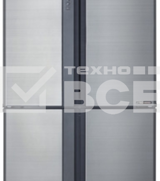 Холодильник Sharp SJ-EX98FSL серебристый трёхкамерный  394/211л морозилка снизу Side by Side