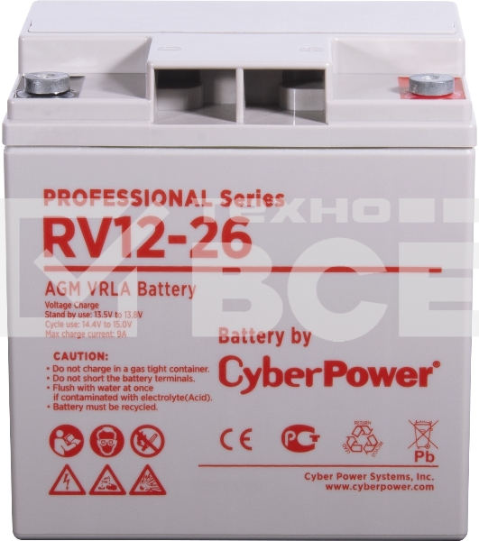 Аккумуляторная батарея PS CyberPower RV 12-26 / 12 В 26 Ач Battery CyberPower Professional series RV 12-26 / 12V 26 Ah