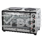 Мини-печь Mystery MOT-3330 (нержавеющая сталь, 1500 Вт, 2 конфорки, гриль, съемный вертел), фото 1