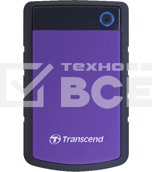 Внешний HDD 2.5' Transcend StoreJet 25H3, 4TB, USB 3.2 Gen 1 Type-A, 5400 rpm, фиолетовый
