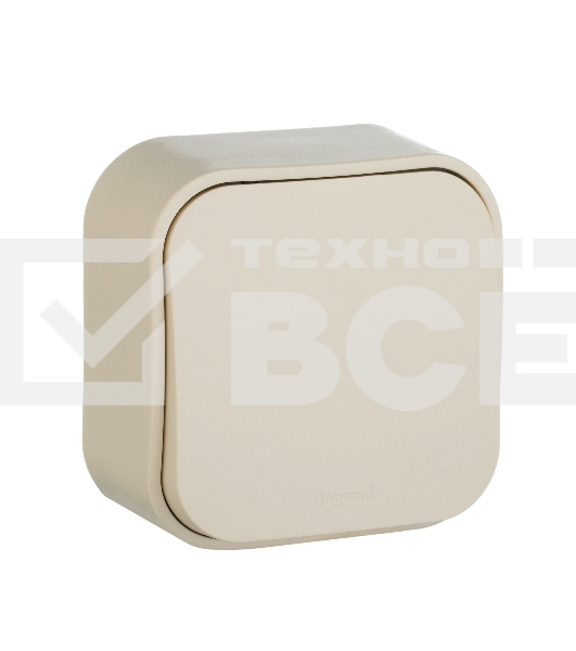 Выключатель 10A 1-клав., сл. кость Quteo