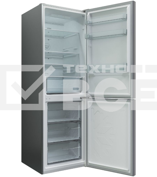 Холодильник Candy CCRN 6180S Комби, 185x59.5x65.7 см, No Frost, полезный объем 333 (227/106) литров, А класс, 40 дБ, 1 компрессор, R600 a, ST, электронное управление внутри на верхней панели, освещение камеры LED (светодиодное), потреление энергии 408кВтч