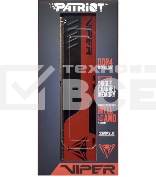 Оперативная память Patriot Viper Elite II, DDR4, 16GB (1x16 GB), 2666 MHz, CL16, радиатор, красный