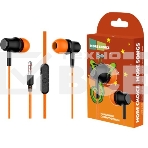Наушники вакуумные AUX разъем с МК без рег.громкости длина 1.2м More Choice G36 (Orange), фото 1