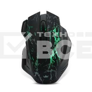 Мышь проводная Crown Gaming CMXG-601 черный, 1800 dpi, USB, кнопки - 7