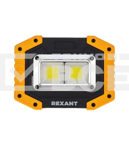 Рабочий заряжаемый NEW AGE 18650х2 прожектор с мощным светом REXANT 50%, 100%, Powerbank, противоударный корпус, кабель USB