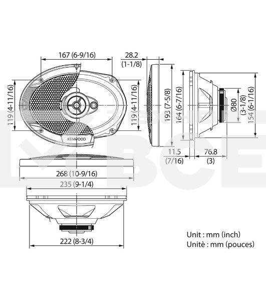 Колонки автомобильные Kenwood KFC-S6966 400Вт