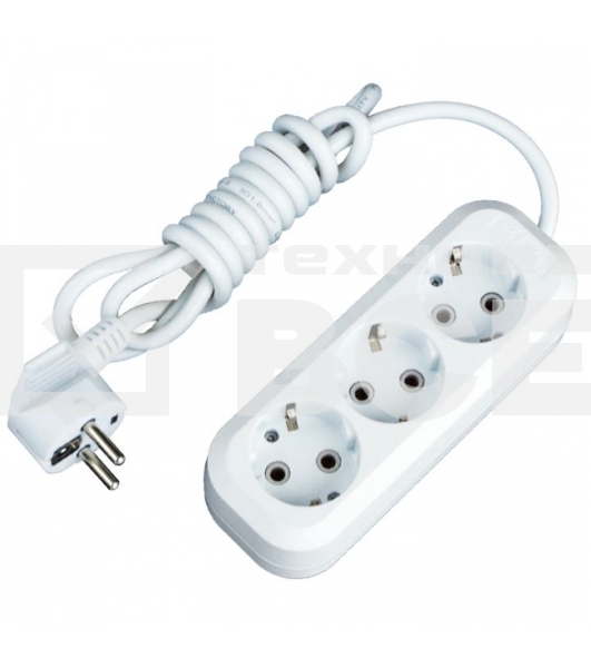 Удлинитель EKF UBA16-310-3-05 'Эксперт' 3 гнезда 5 метров 16А/3,5 кВт с заземлением ПВС 3х1 EKF PROxima