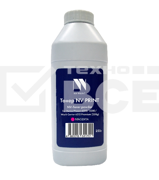Тонер + девелопер NVP для Xerox Phaser 6510, 6280, WorkCenter 6515 Premium (250г) Magenta