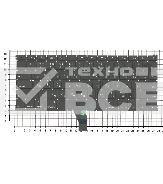 Клавиатура для ноутбука MacBook A1369 плоский ENTER без подсветки 2010+