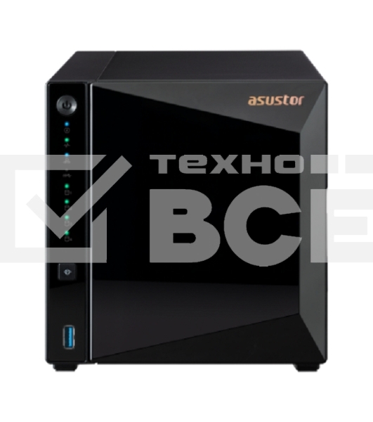 Сетевое хранилище ASUSTOR AS3304T 4-Bay NAS/MPl/Cel 1.4GHz Quad Core/2GBDDR4/noHDD,LFF(HDD,SSD),/1x1GbE(LAN)/3xUSB3.2; 90IX01L0-BW3S00