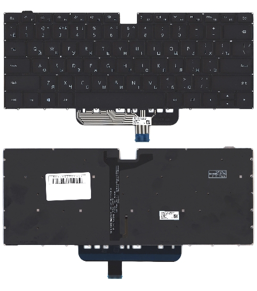 Клавиатура для ноутбука Huawei matebook D14 черная с подсветкой