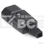 Вилка Cabeus, вилка C14, 10А, для кабеля, : черный, фото3