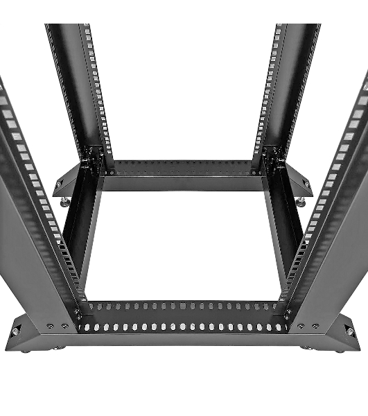 Стойка ExeGate EOR2-42U.1000.BLACK (открытая телекоммуникационная 19', 42U, двухрамная, усиленная, с роликовыми опорами, раздвижная, В2055хШ600х Г(550-790) мм, цвет черный RAL 9004)