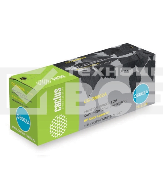 Картридж лазерный Cactus CS-Q6002A желтый (2000 стр.) для HP 1600/2600N/M1015/M1017