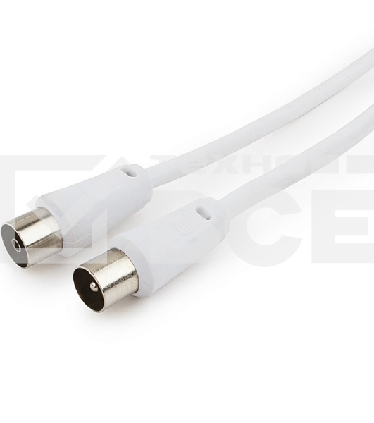 Кабель телевизионный Cablexpert CCV-515-W-3M, Coaxial M/F, белый, 3м