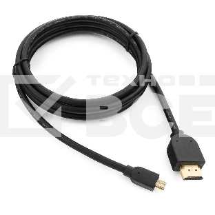 Кабель Cablexpert HDMI-micro HDMI CC-HDMID-6, 19M/19M, v2.0, медь, позол.разъемы, экран, 1.8м, черный, пакет