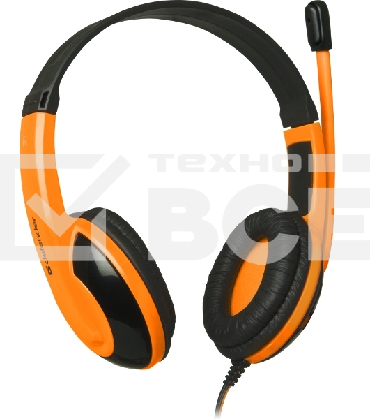 Наушники Defender Warhead G-120 черный/оранжевый кабель 2 м