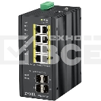 Коммутатор ZYXEL RGS200-12P, 12 Port managed PoE Switch, 240 Watt PoE, DIN Rail, IP30, 12-58V DC, фото 1