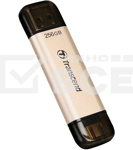 Флеш диск Transcend USB 256GB, JETFLASH USB3.2, TLC, High Speed, Type-C и Type A (420/400 МБ/с)