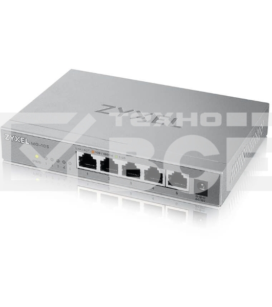 Мультигигабитный коммутатор Zyxel MG-105, 5x1/2,5GE, настольный, бесшумный