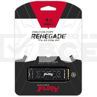 Накопитель SSD Kingston FURY Renegade, 4000 ГБ, M.2 2280, PCIe 4.0 x4, NVMe, R/W 7300/7000, с радиатором