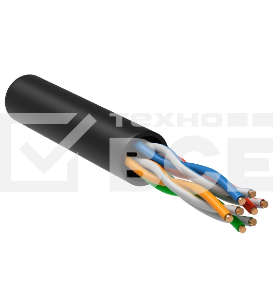 Кабель связи ITK витая пара U/UTP, кат.5E 4х2х24AWG solid, LDPE, 305м, черный