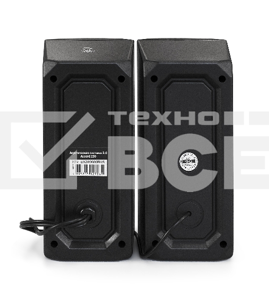 Акустическая система 2.0 ExeGate EX289686RUS Accord 220 (питание USB, 2х3Вт (6Вт RMS), 60-20000Гц, цвет черный, RGB подсветка)