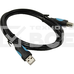 Кабель Vention USB 2.0 AM/BM - 1,5м. Черный VAS-A16-B150