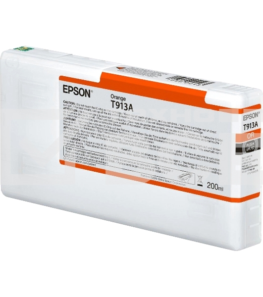 Картридж струйный Epson T913A с оранжевыми чернилами (200ml) для плоттеров SC-P5000 (C13T913A00)