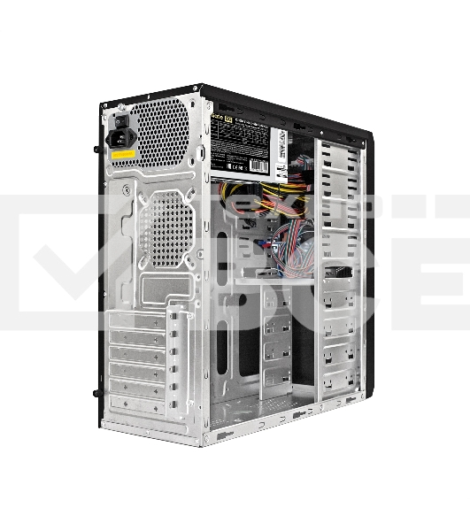 Компьютерный корпус Miditower ExeGate UN-605B-UN600 (ATX, БП UN600 с вент. 12см, 2*USB, аудио, блокировка, черный)