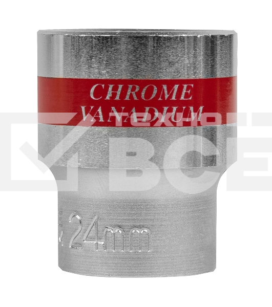 Головка торцевая, 24 мм, 6-гранная, CrV, под квадрат 1/2