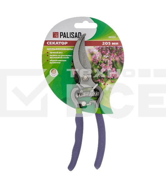 Секатор PALISAD 60492 прямого реза цельнометаллический