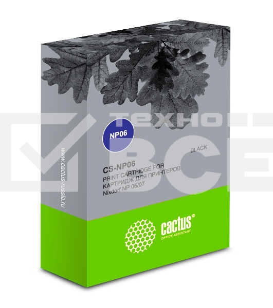Картридж матричный Cactus CS-NP06 (1750076156) черный (10 мм, 4.8 м, 1 000 000 знаков) для Nixdorf NP 06