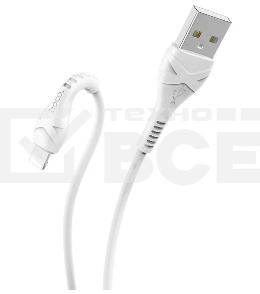 Кабель USB HOCO X37 Cool, USB - Lightning, 2.4А, 1м, белый