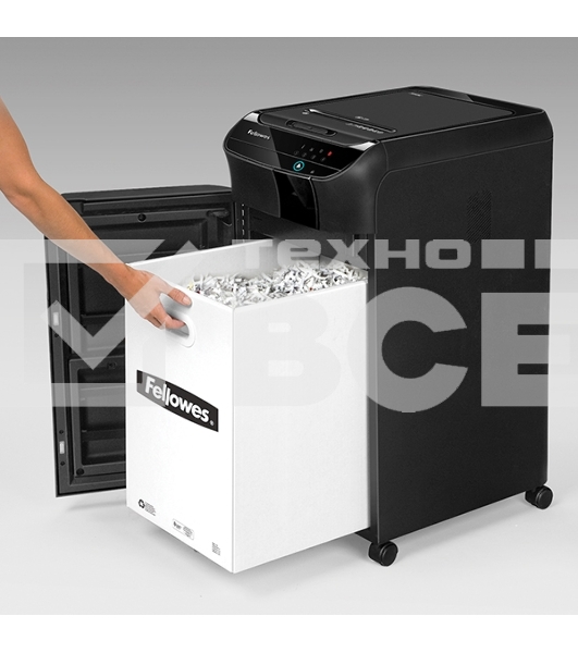 Шредер Fellowes AutoMax 350C (секр.P-4)/фрагменты/350лист./68лтр./скрепки/скобы/пл.карты/CD