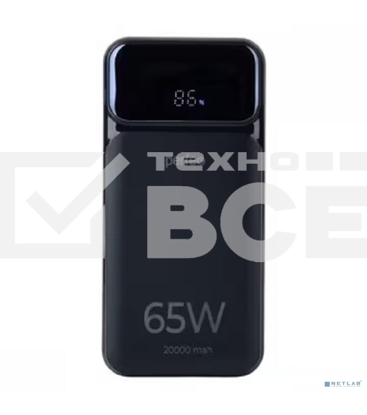 Портативный аккумулятор Perfeo Powerbank LAPTOP 65W 20000 mAh/LED дисплей/PD+QC 3.0/2Type-C/1 USB,max 65W черный