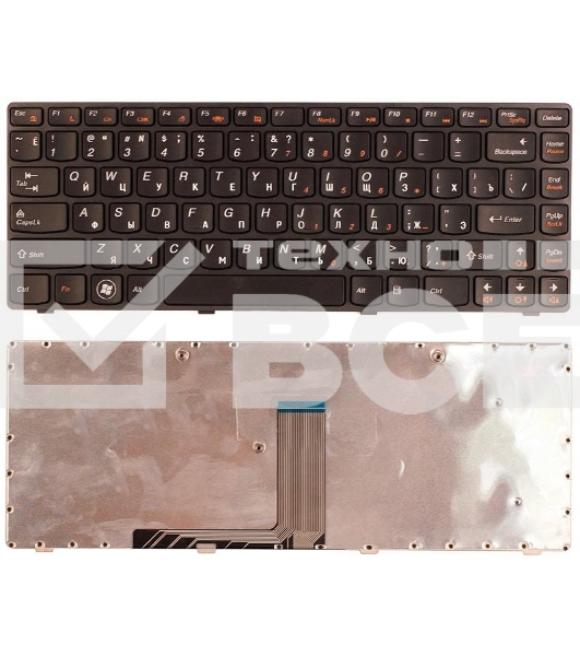 Клавиатура для ноутбука Lenovo Ideapad B470 V470 черная с рамкой