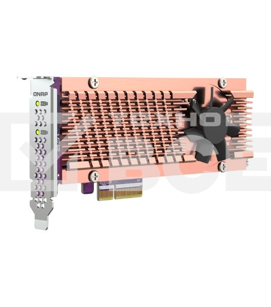 Плата расширения QNAP QM2-2P-344A 2 x M.2 22110 or 2280 PCIe (Gen3 x4) NVMe SSD slots, Low-profile flat and Full-height brackets included.