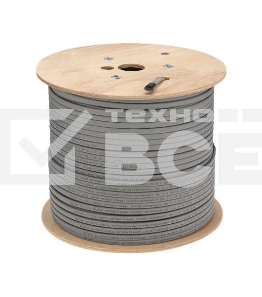 Кабель греющий Rexant (нагревательный) саморегулирующийся SRL16-2, неэкранированный, 16Вт/м, 0,9мм2/105м, 300м