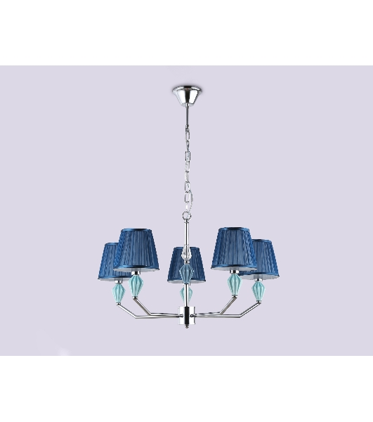 Люстра Ambrella light LH75061/5 CH/DB хром/темно синий E14/5 max 40W D690*810