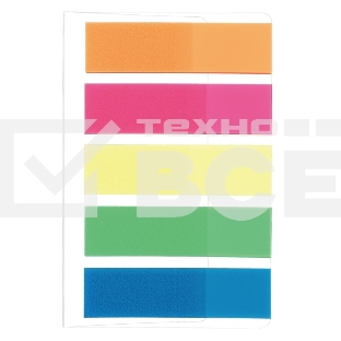Закладки самокл. индексы пластиковые Stick`n 21050 12x45мм 5цв.в упак. 25лист европодвес