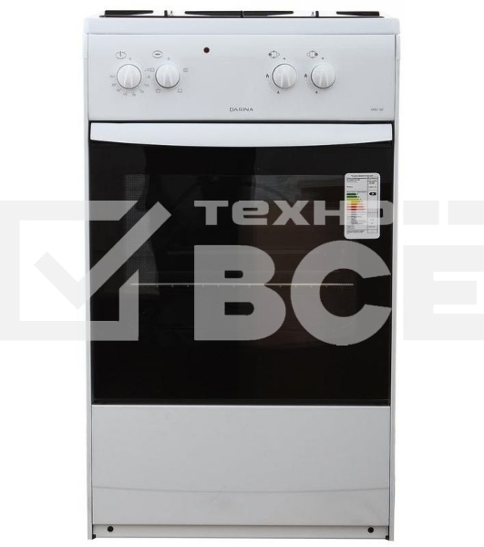 Комбинированная плита Darina S KM521 300 W, 50х45см, 2 газ. конфорки, эл. духовка, цвет белый