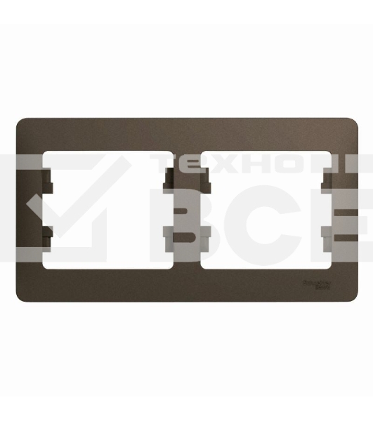 Рамка 2-м Glossa горизонт. шоколад SchE GSL000802